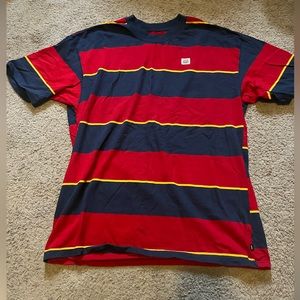 Nike men's striped tee red blue and yellow